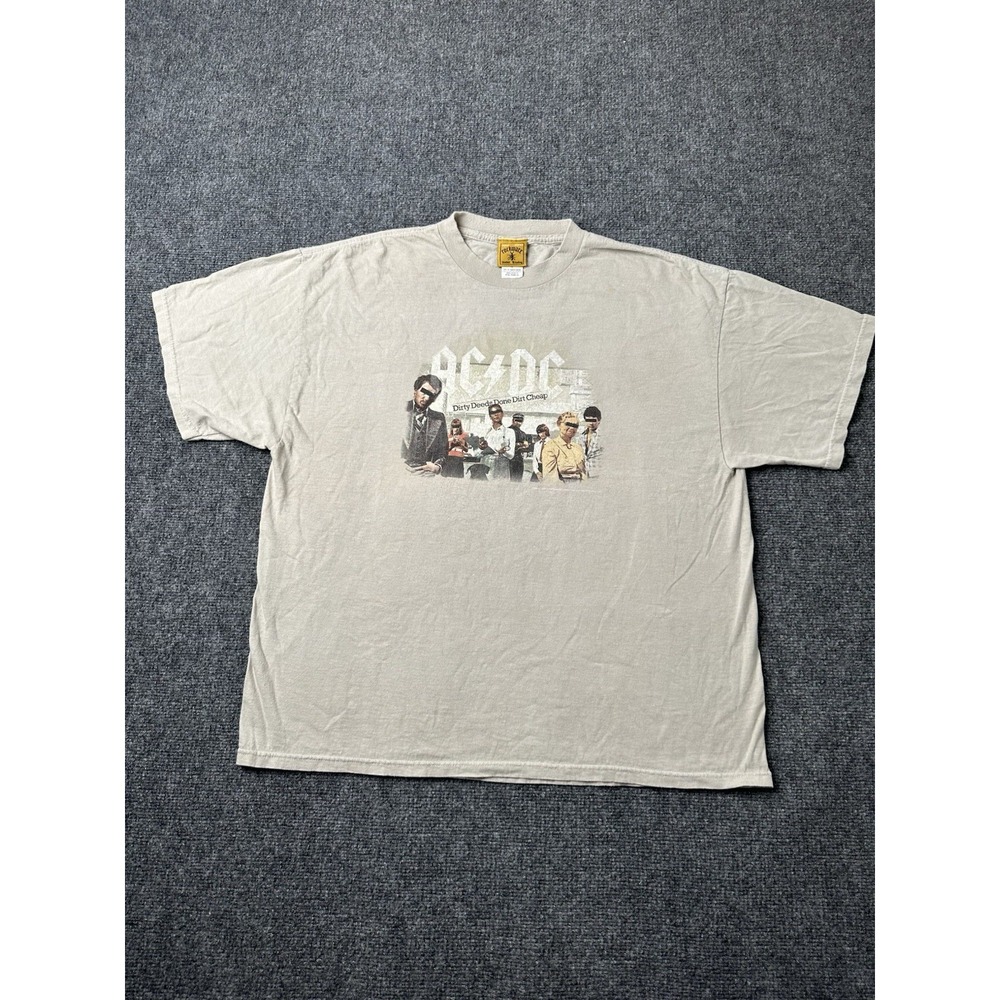 Mens Graphic 2005 AC/DC Dirty Deeds Done Dirt Cheap Band Tee Gray, Size XL